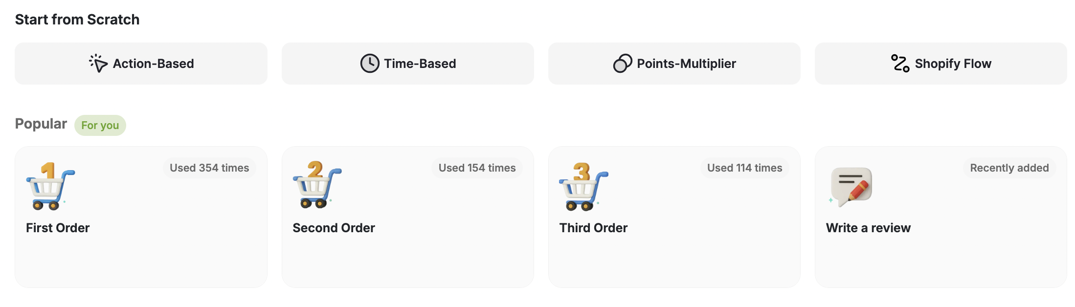 Reward campaign creation options
