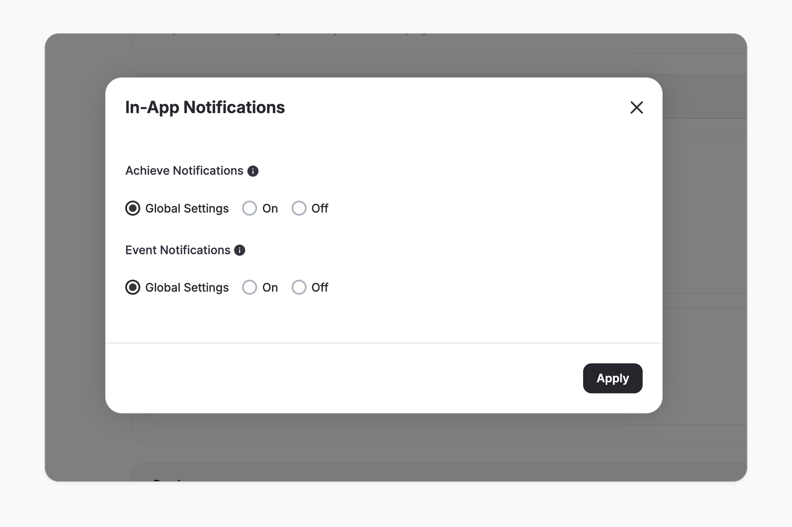 Achievement notification settings