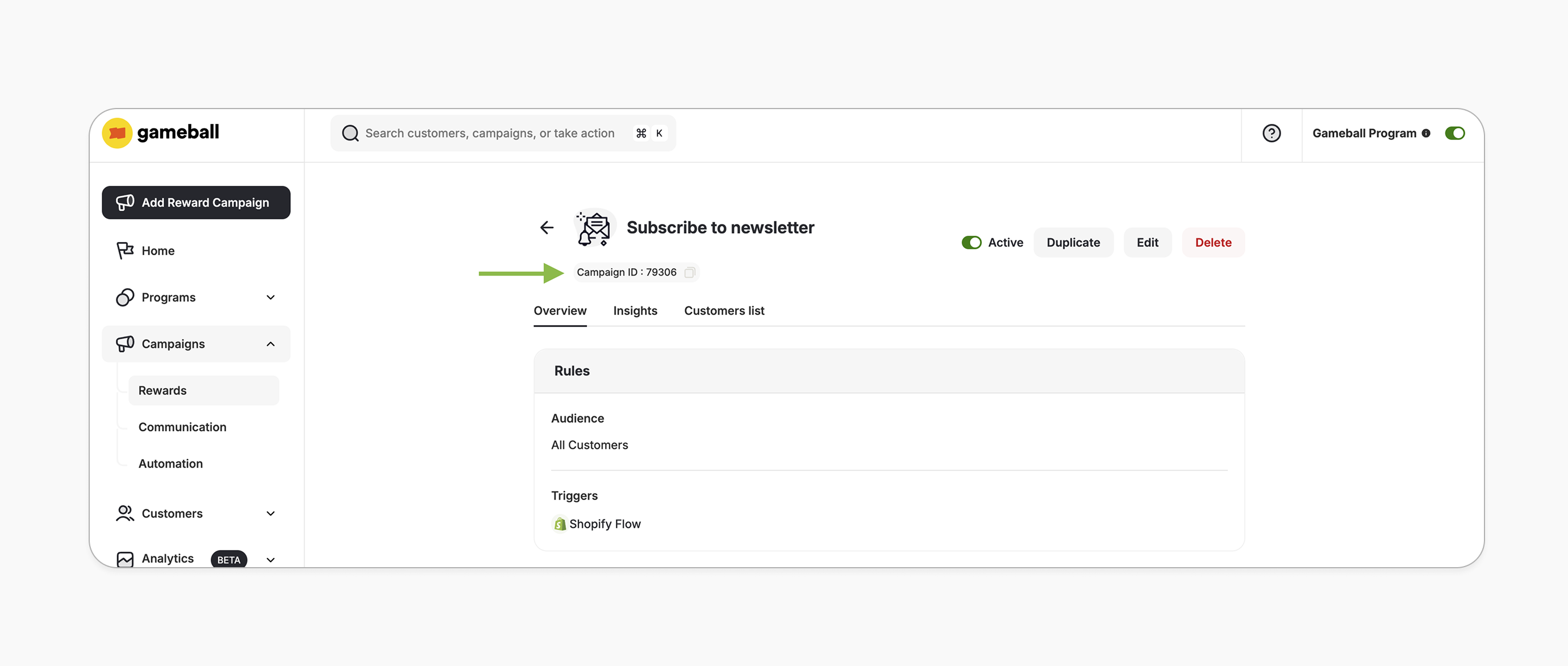 Subscribe to newsletter campaign setup
