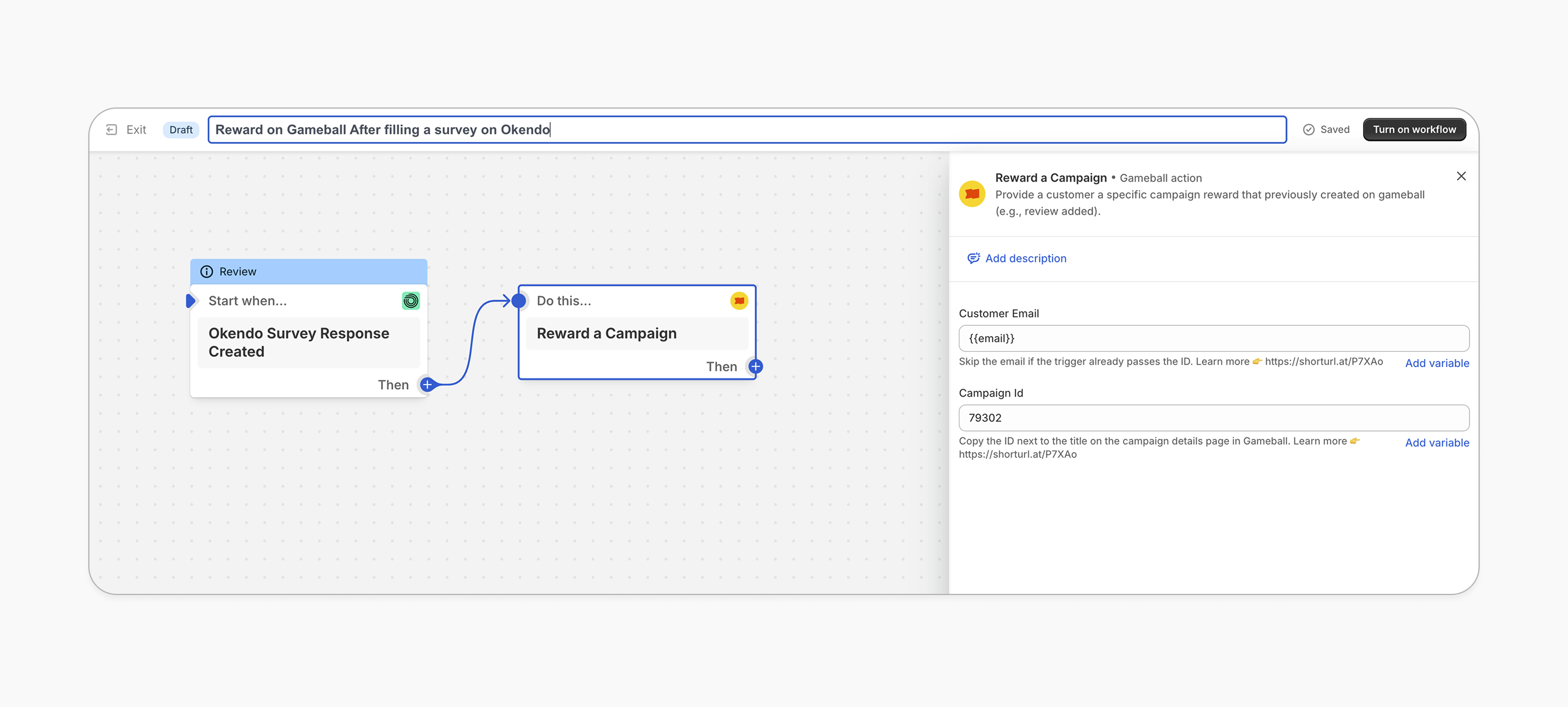 Shopify Flow workflow for survey