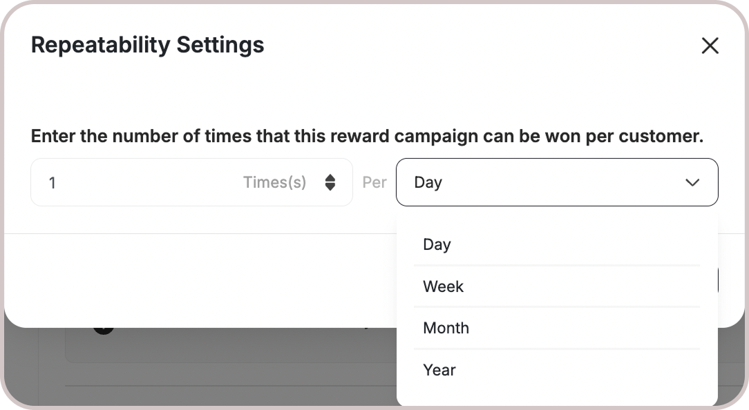 Repeatability settings