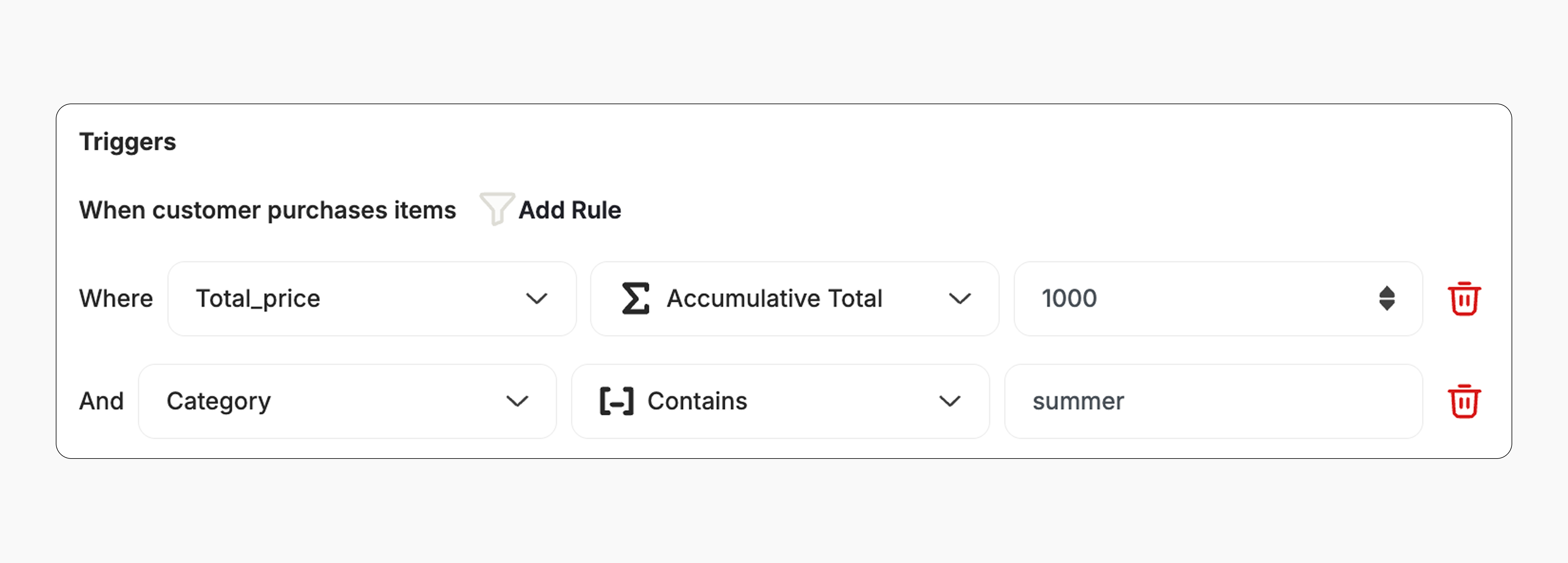 Milestone trigger configuration