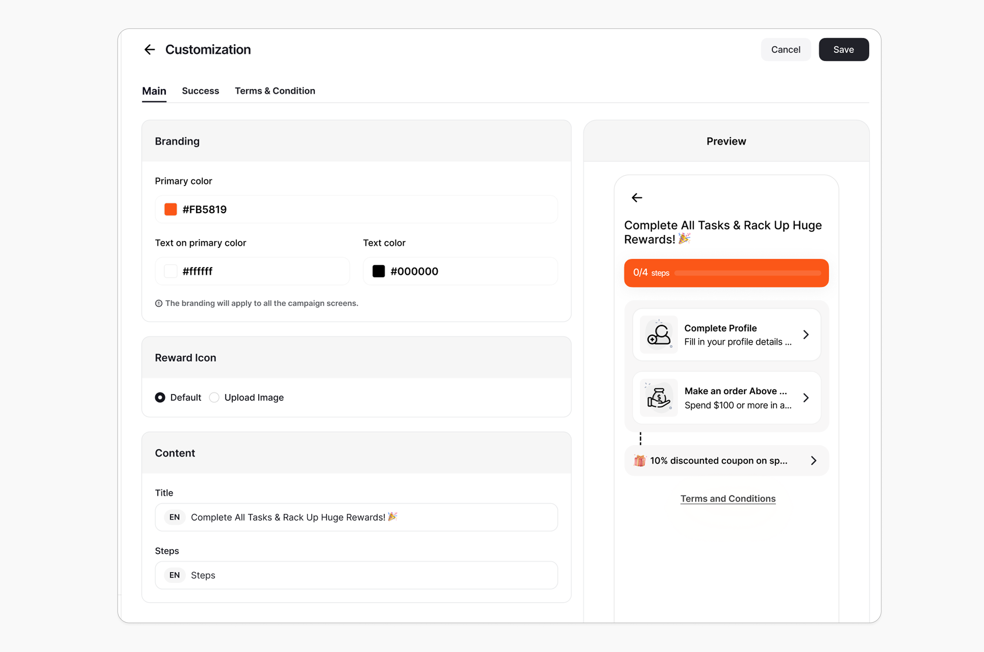 Mission customization