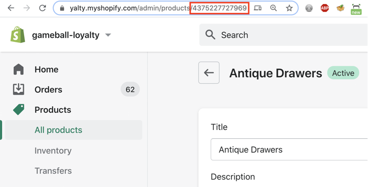 Product ID in URL
