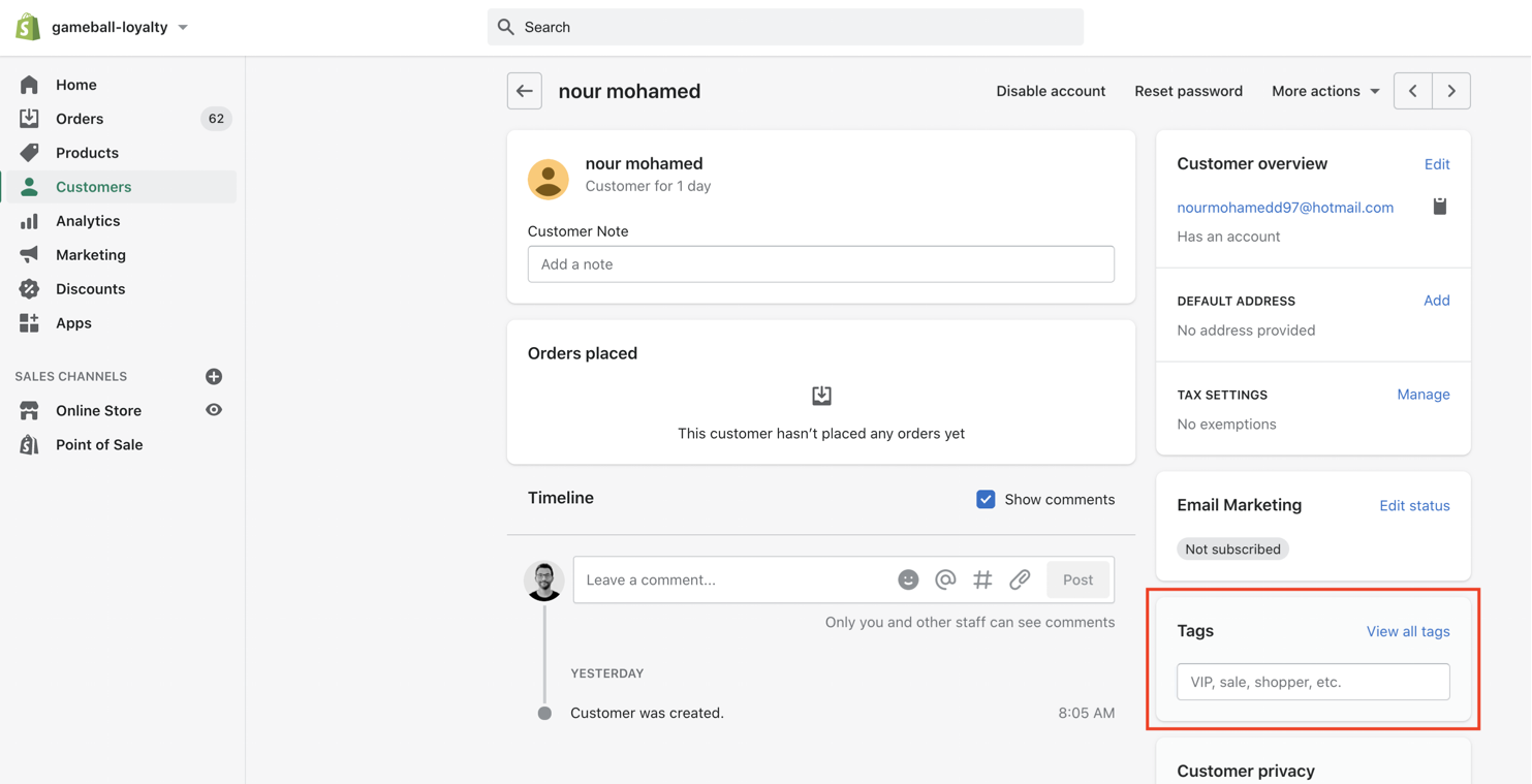 How Are Gameball Customer Tags Synced with Shopify? - Gameball Docs