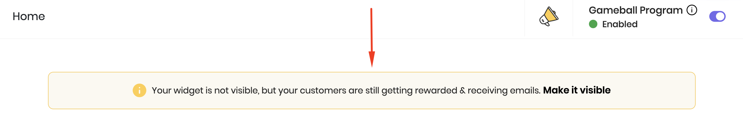 Widget Visibility Disclaimer