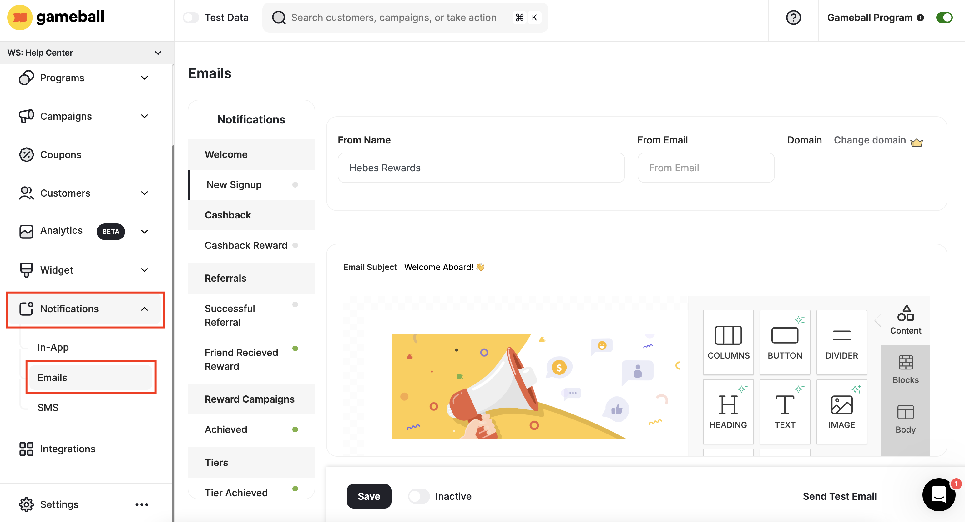 Email notification navigation