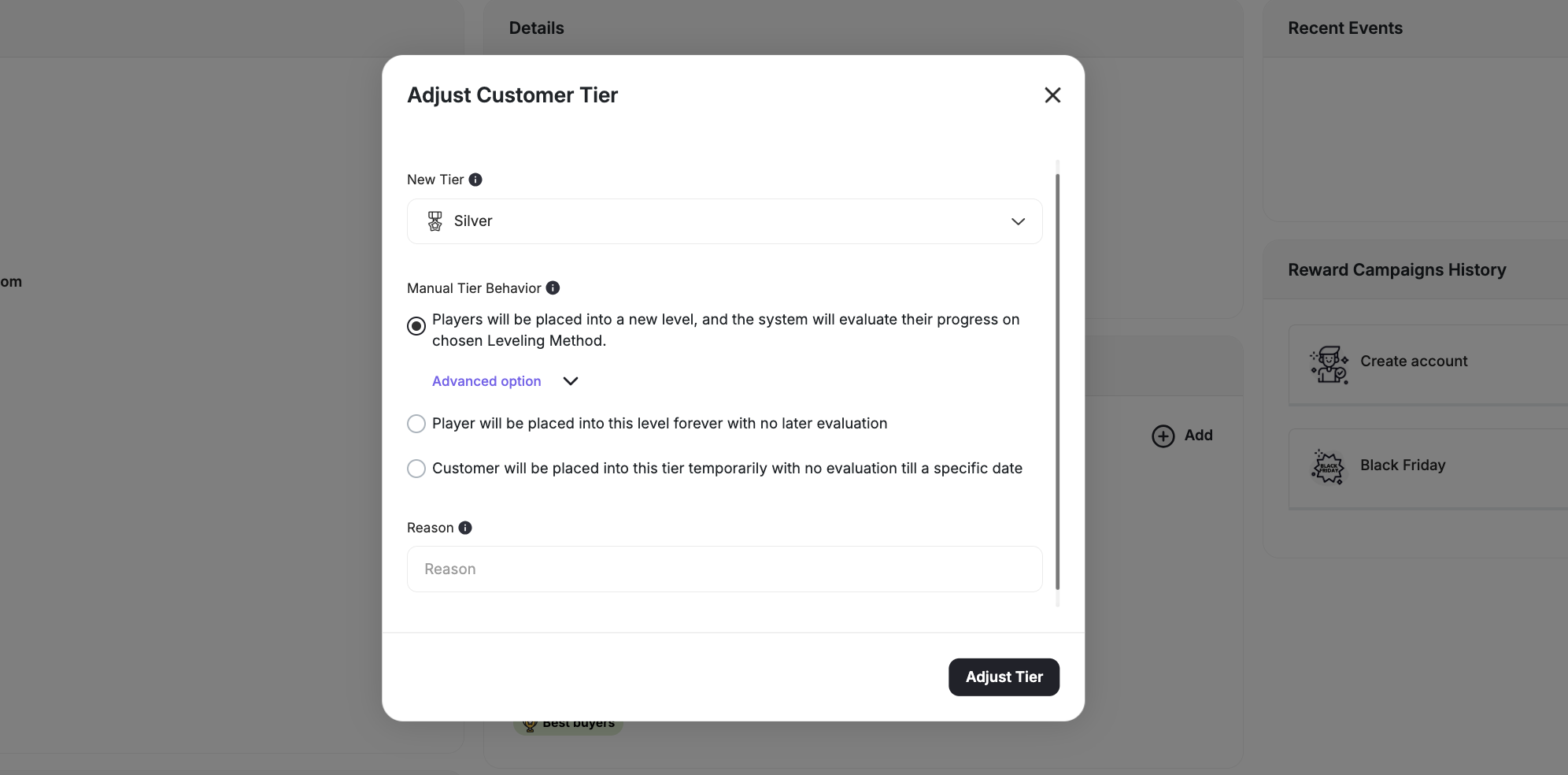 Tier Adjustment Options