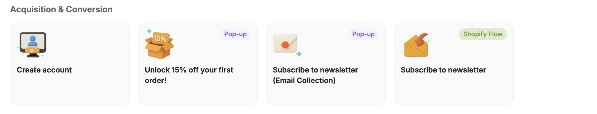Acquisition and conversion templates