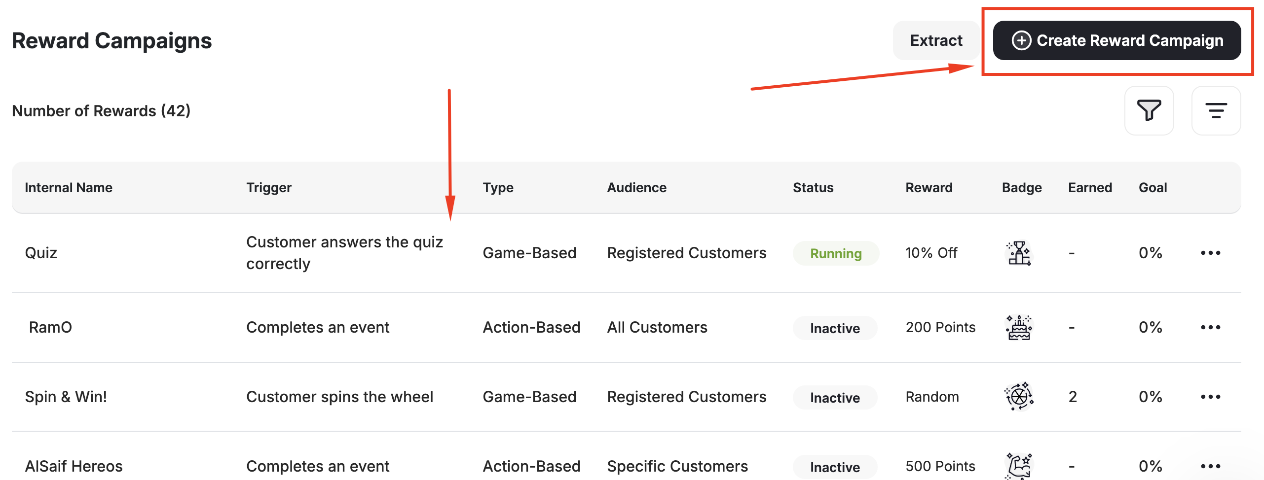 Create a new reward campaign