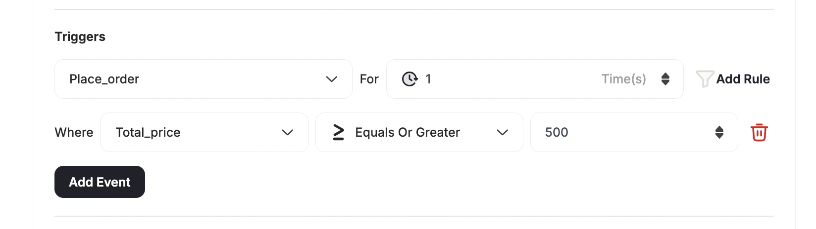 Equals or greater than use case example