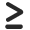 Equals or greater than operator icon