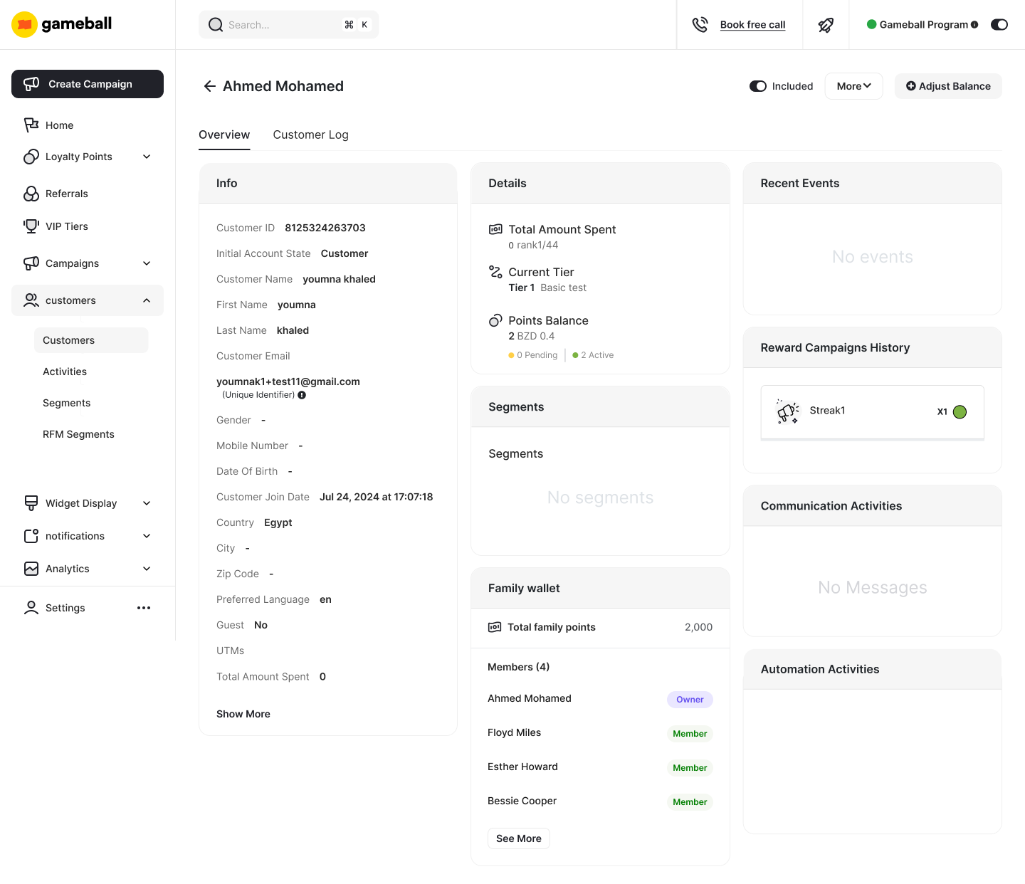 Family Wallet screen - Join or Create options