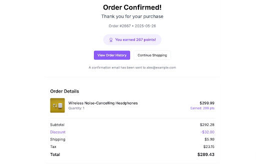 Direct Points Redemption Interface