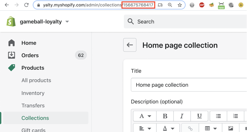 Collection ID Example