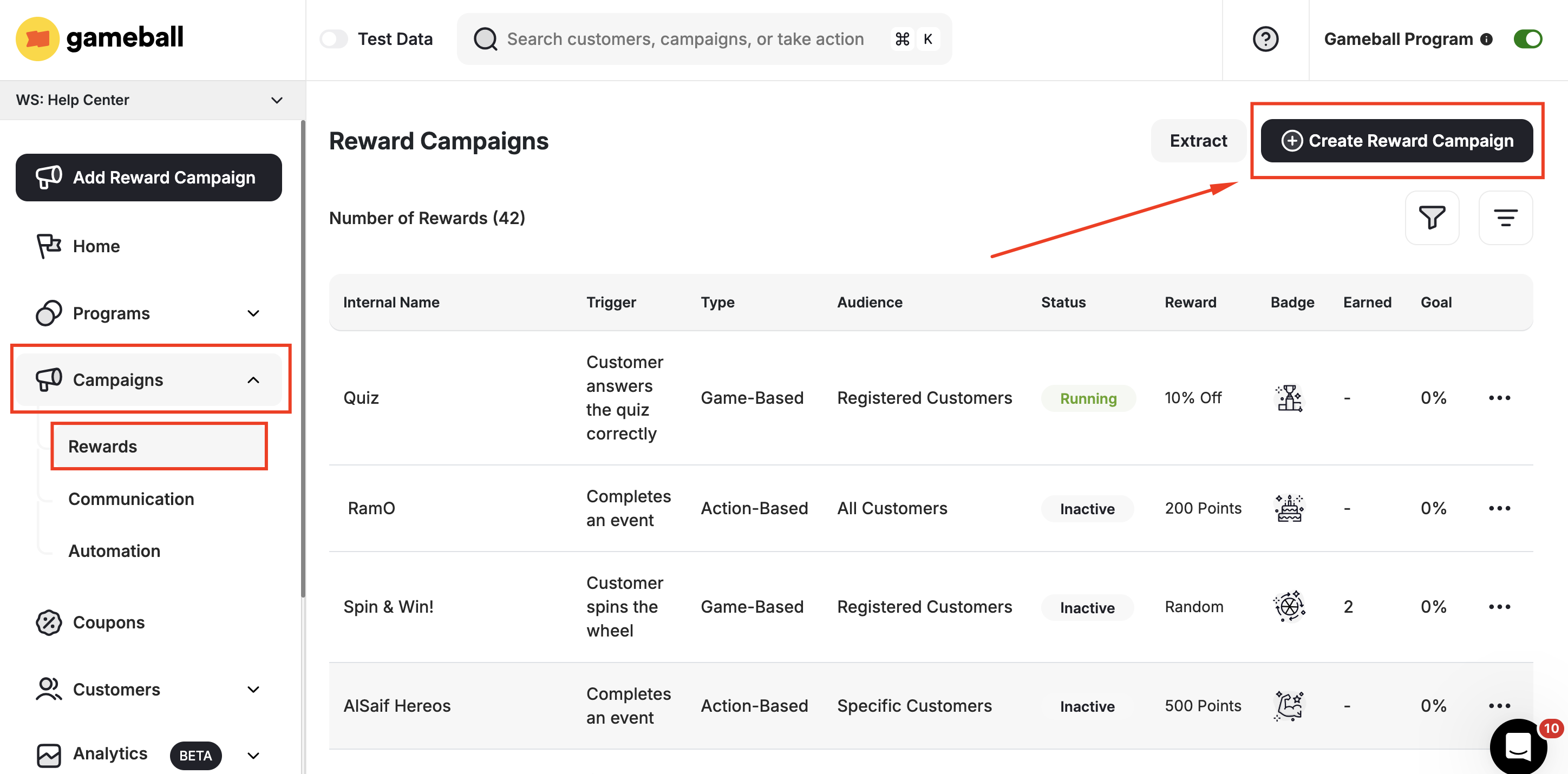 Create Reward Campaign