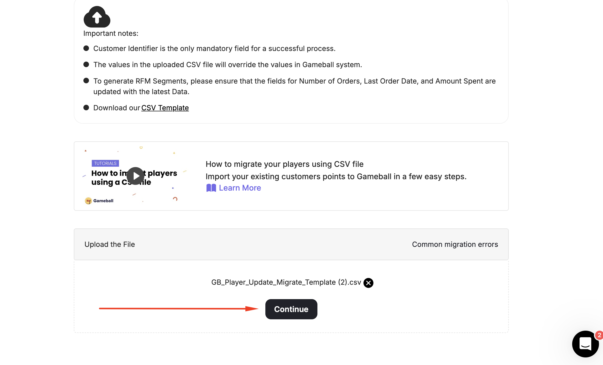 CSV File Read Continue