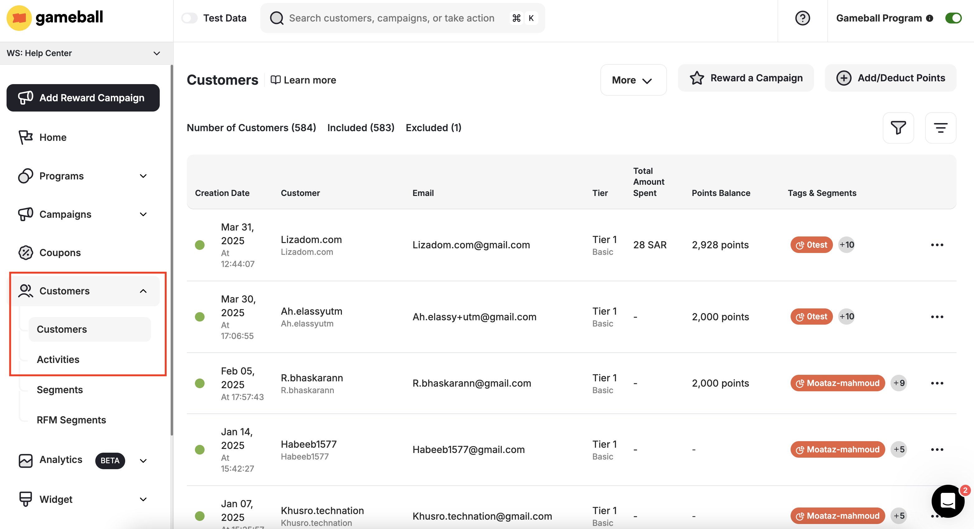 Guest Customers List