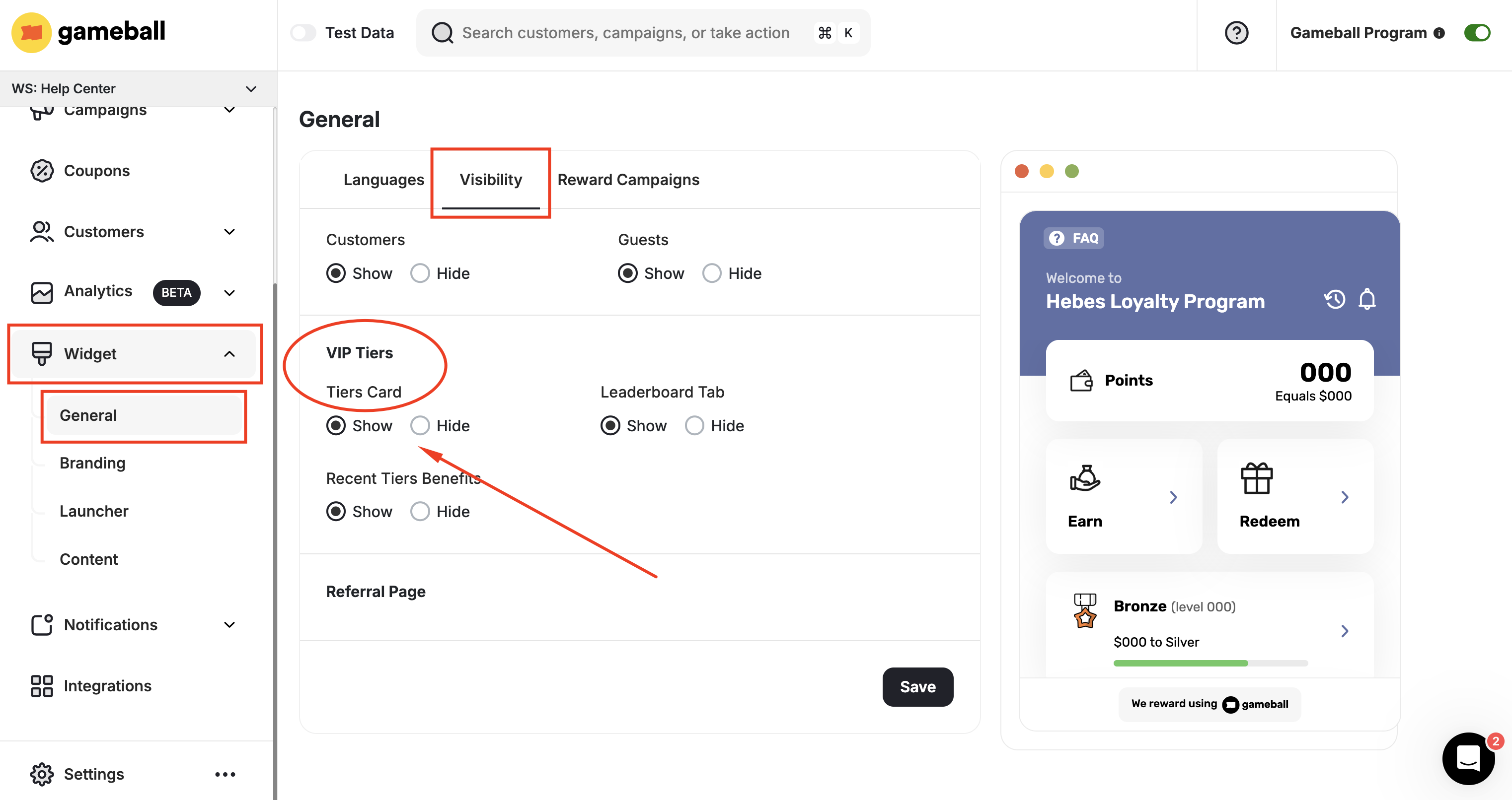 Hide Tiers Visibility