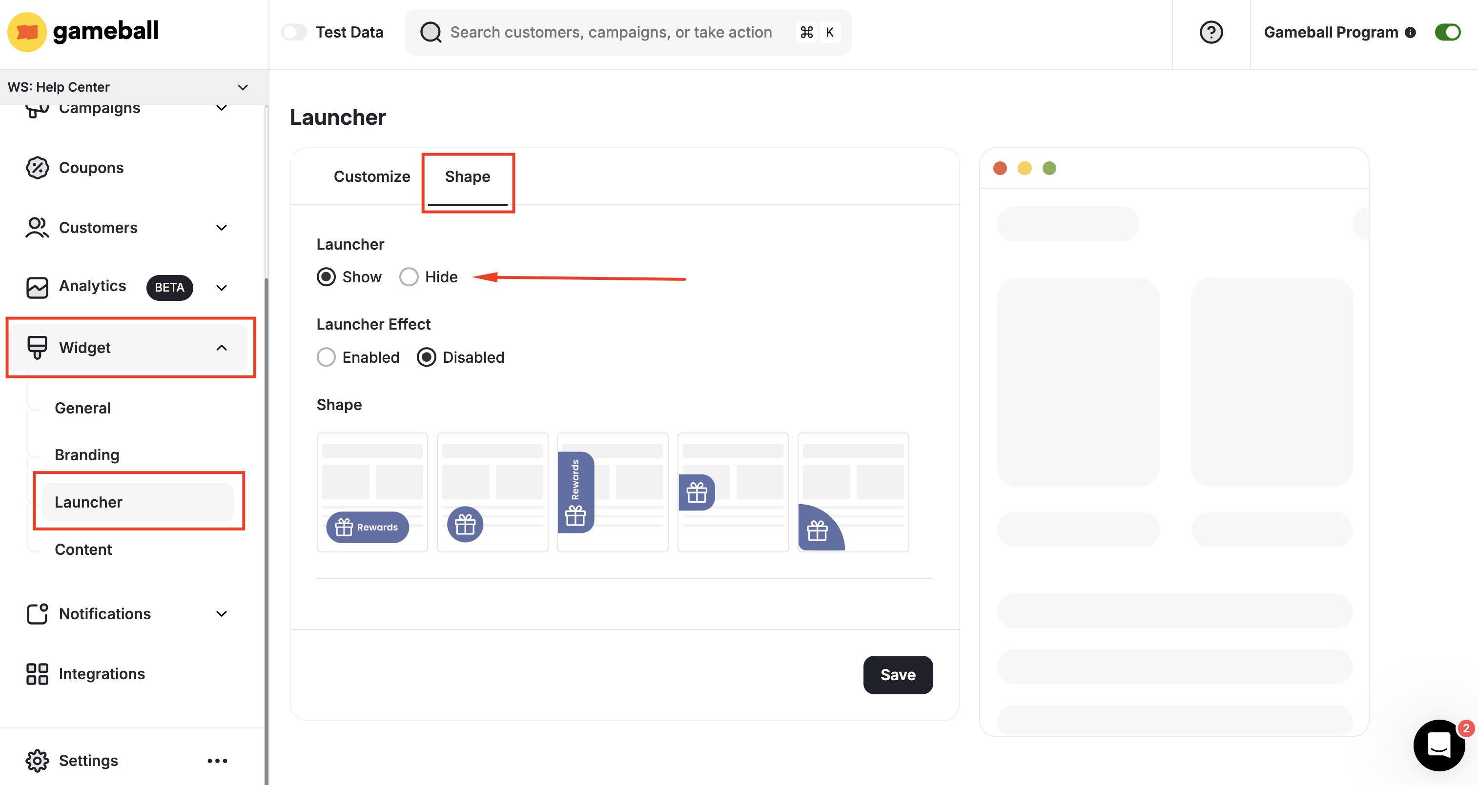 Hide Launcher Button