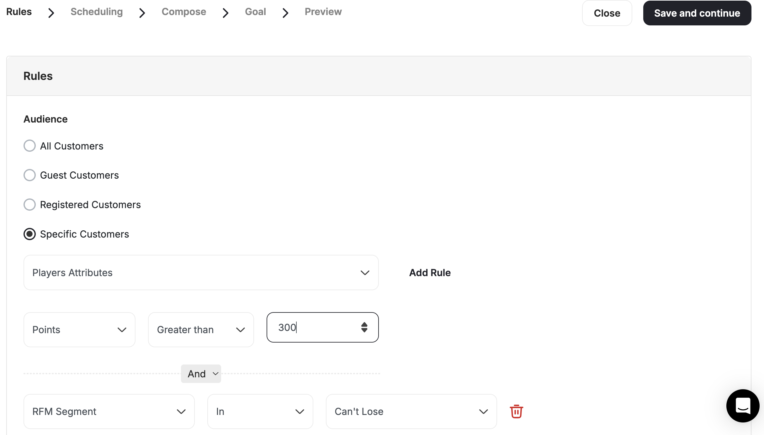 Email audience selection