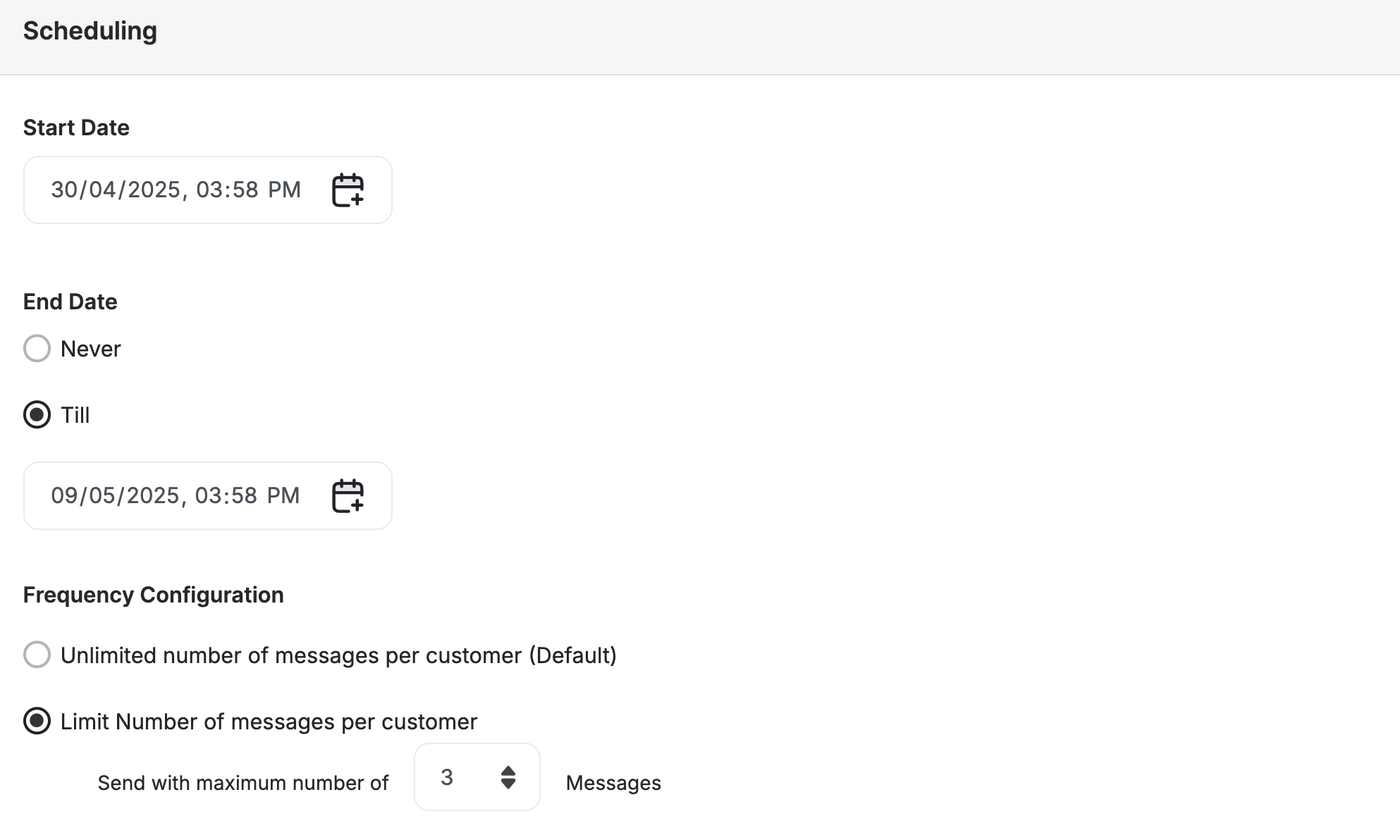 Page visit scheduling options