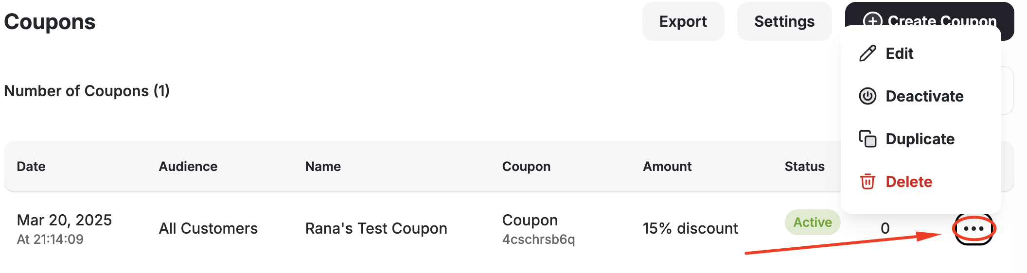 Coupon management options