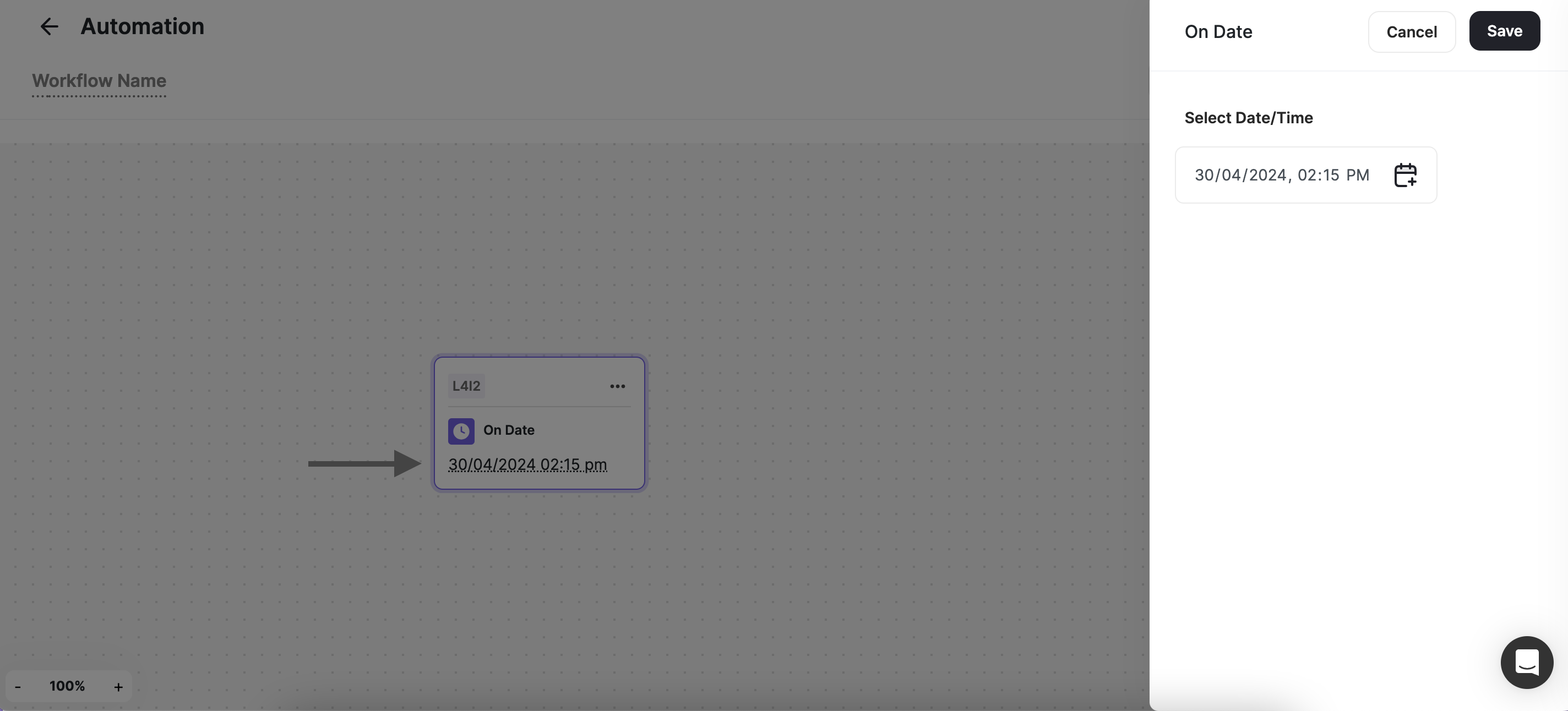On Date trigger configuration