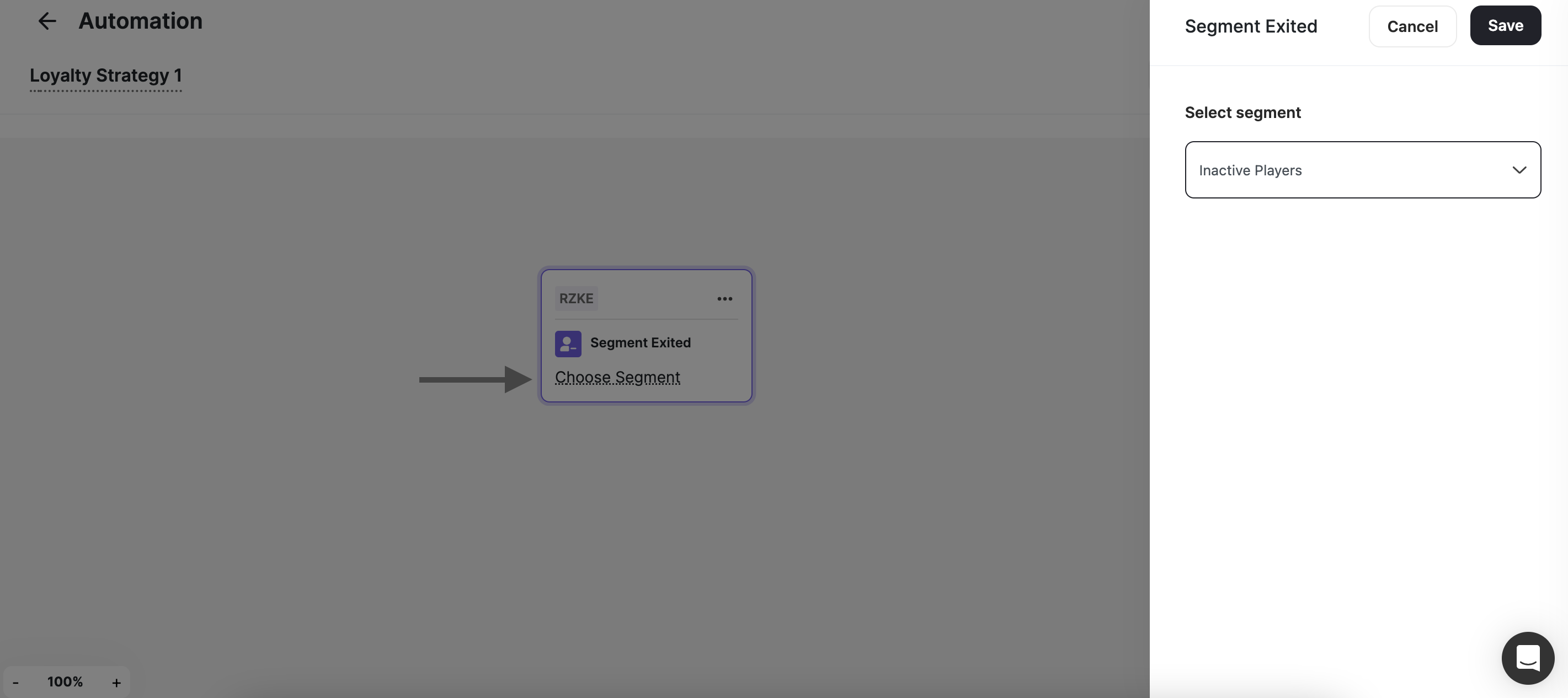 Segment Exited trigger configuration