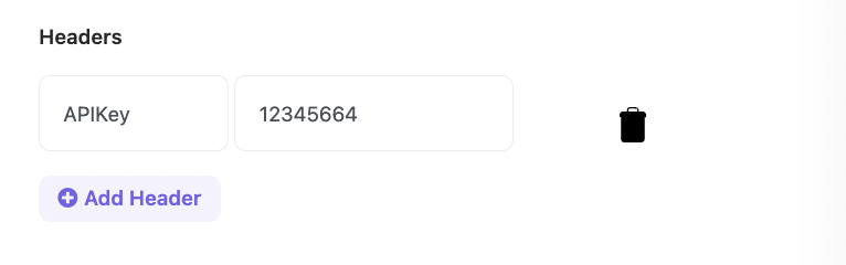 Webhook action headers configuration