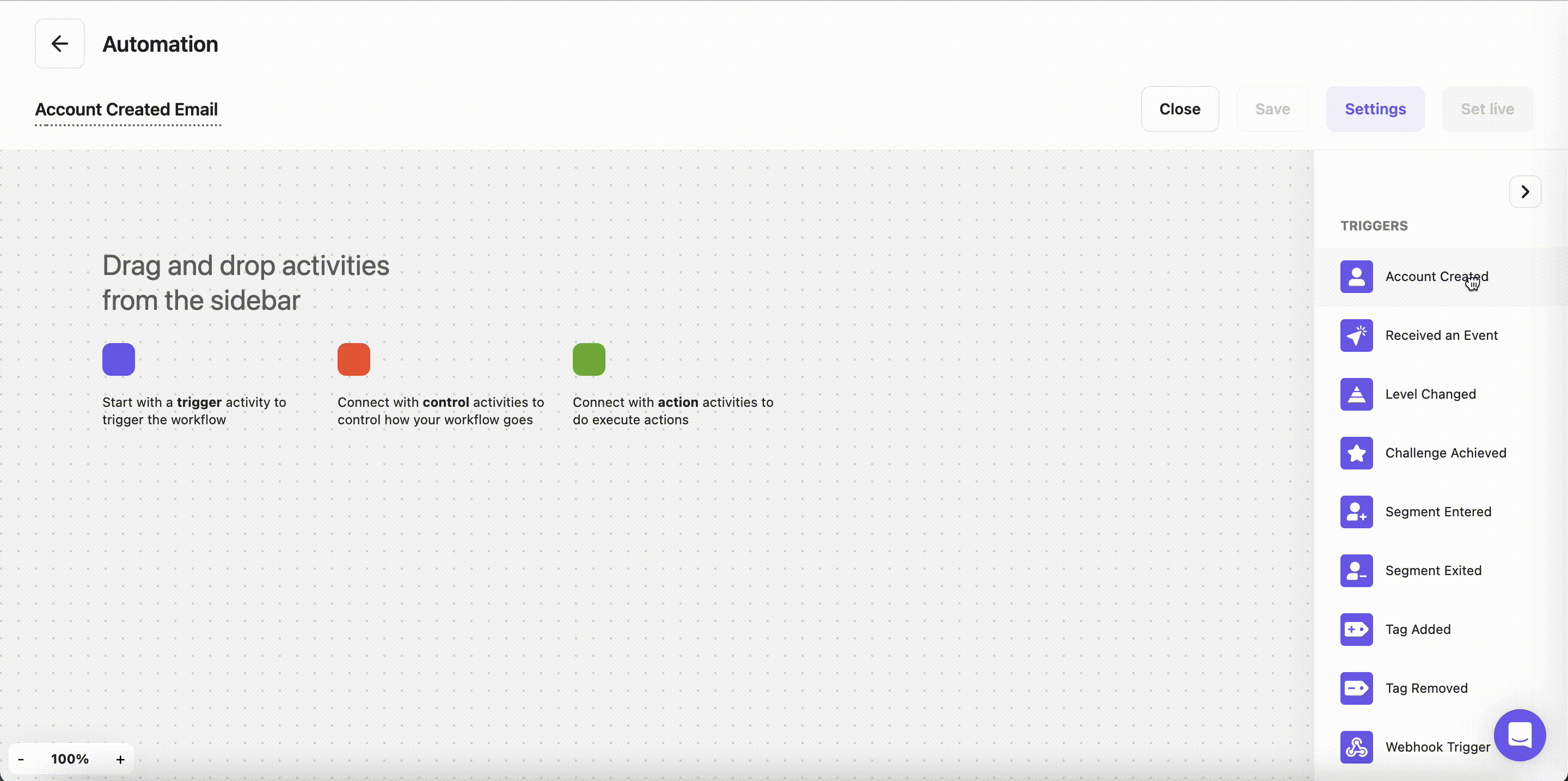 Setting up a webhook action in automation