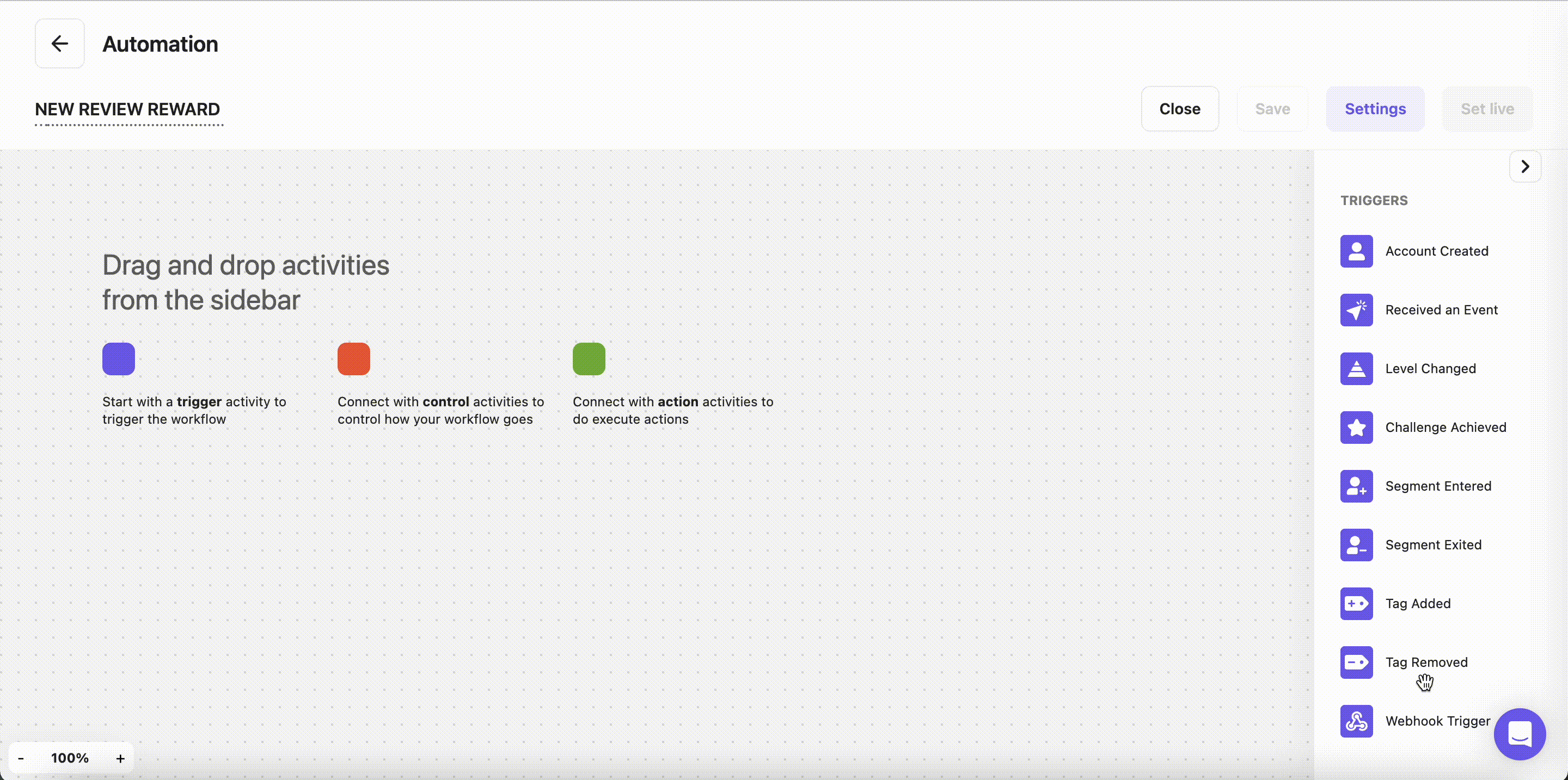 Setting up a webhook trigger in automation