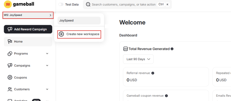 Create New Workspace