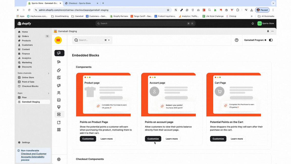 Install checkout available rewards block