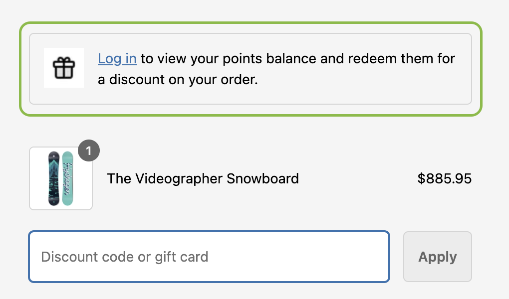 Guest customer redeem input view