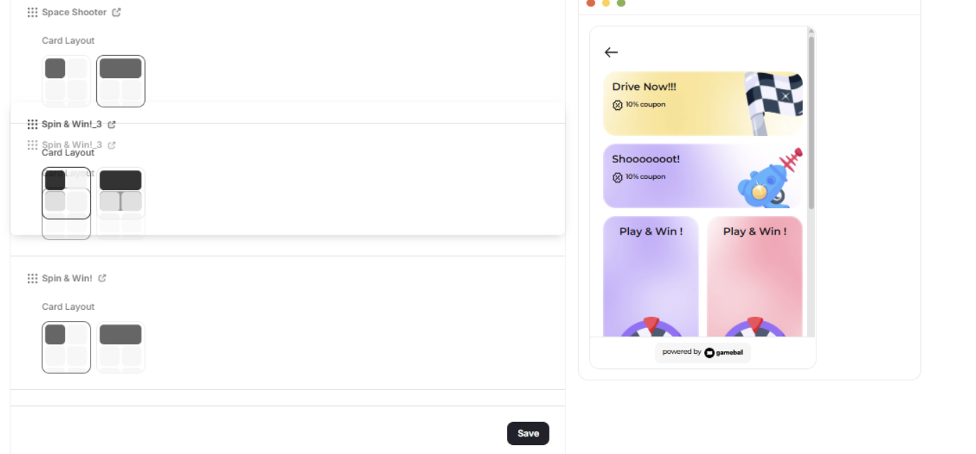 Play & Win options tab