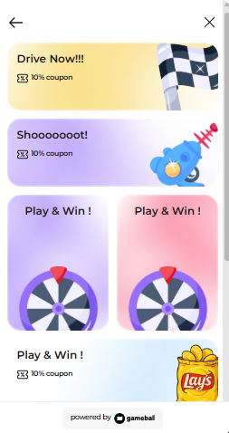 Play & Win section in widget