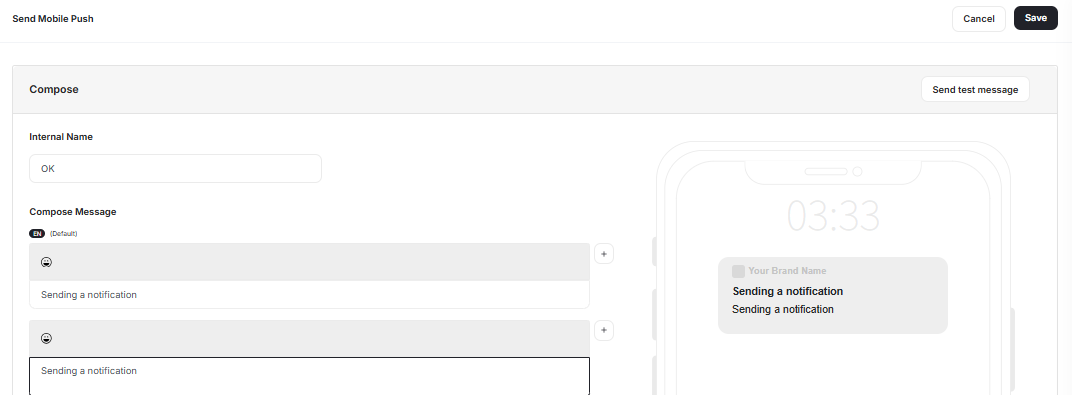 Test push notifications in automation