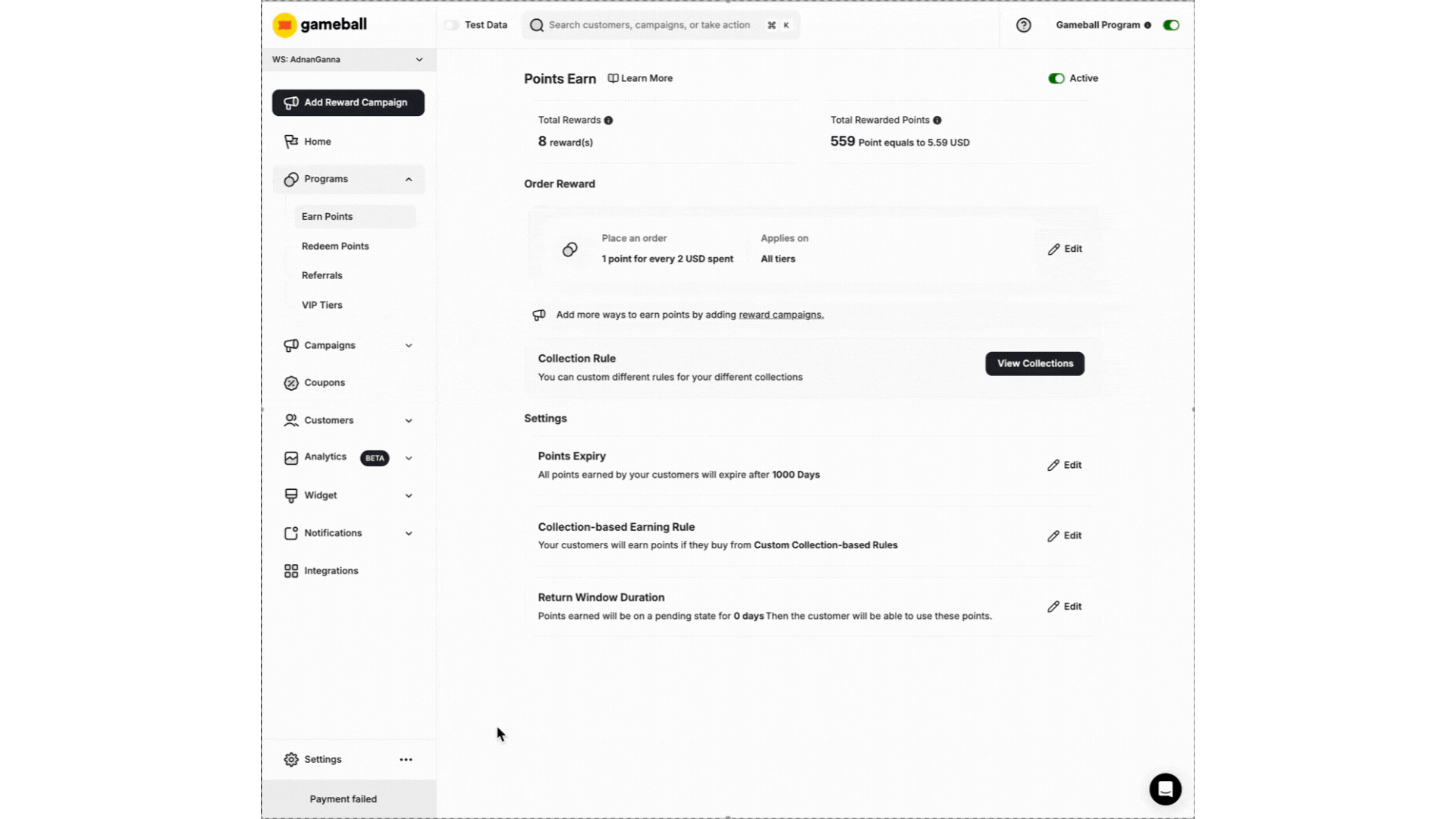 Configure Cashback Rule