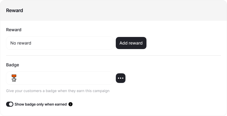 Badge show when earned
