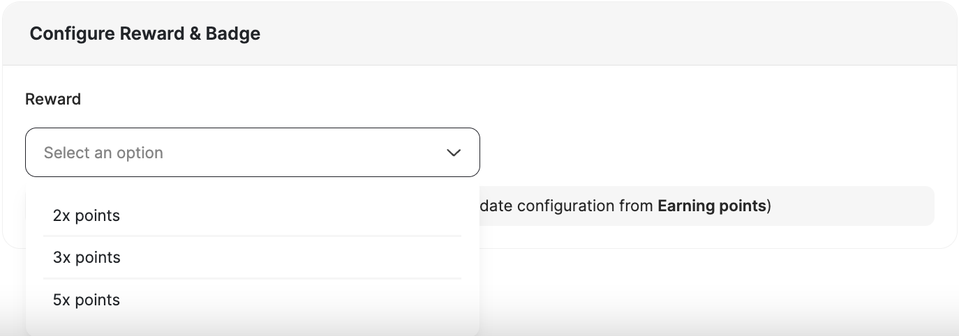 Points multiplier selection