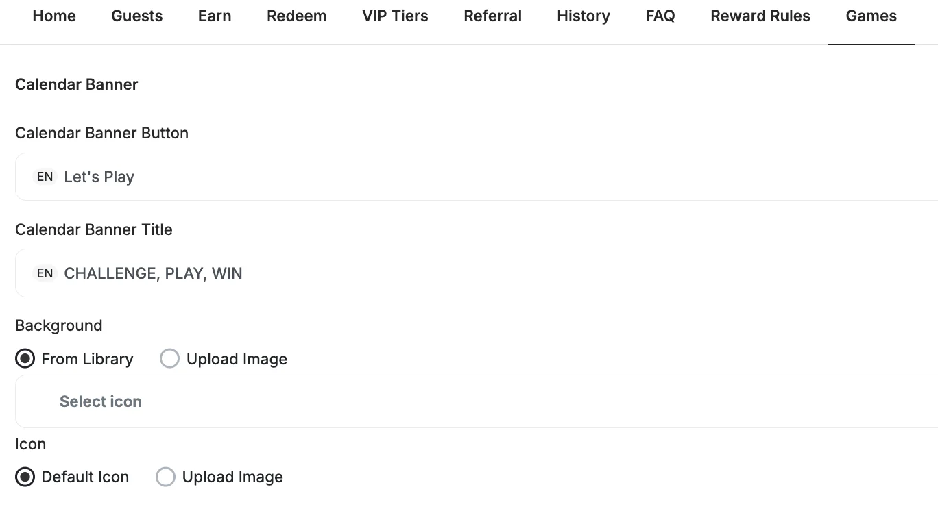 Calendar campaign banner settings