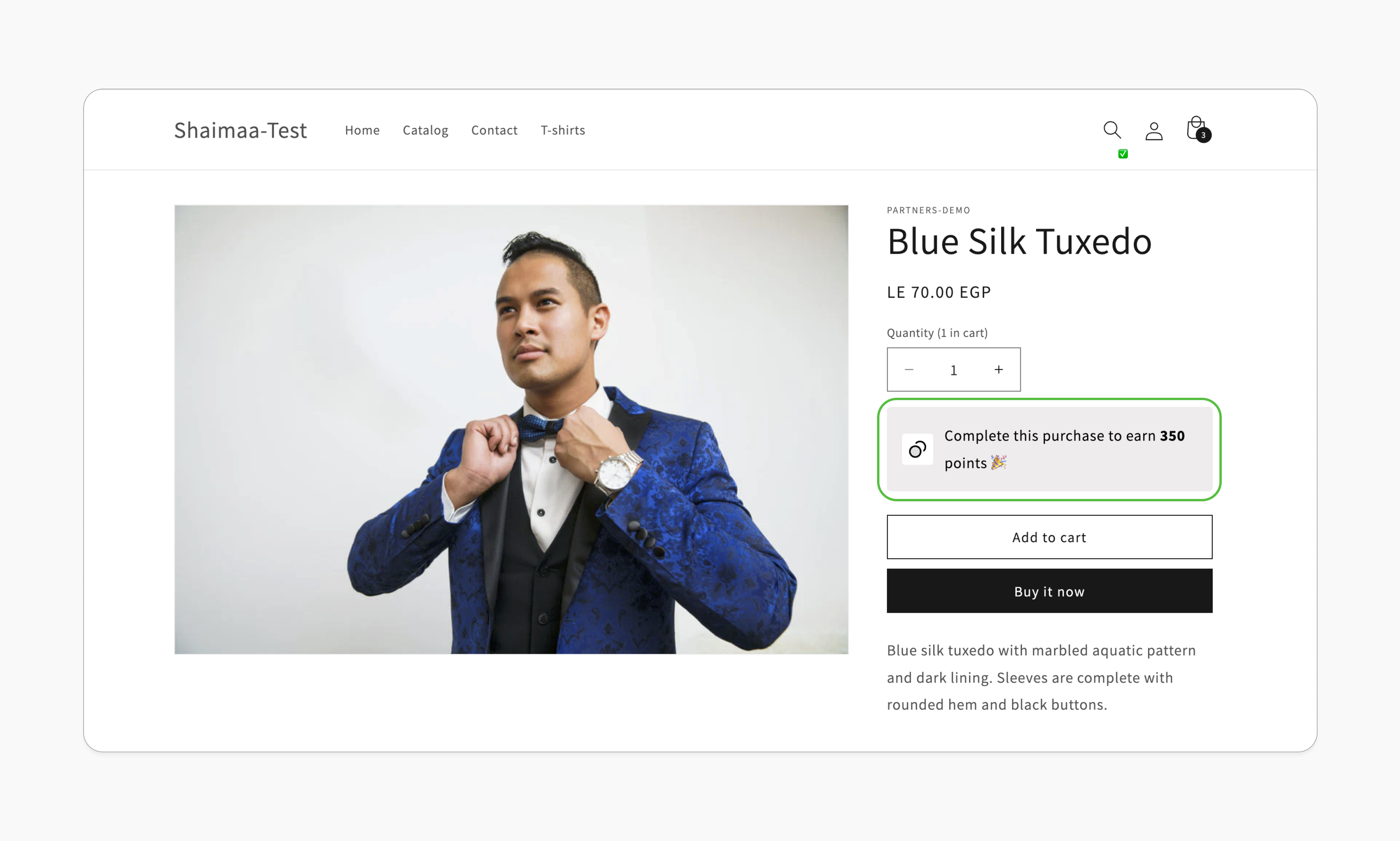 Display potential points on product pages