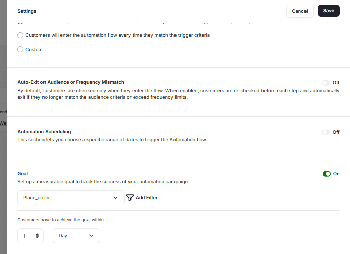 Automation goals tracking