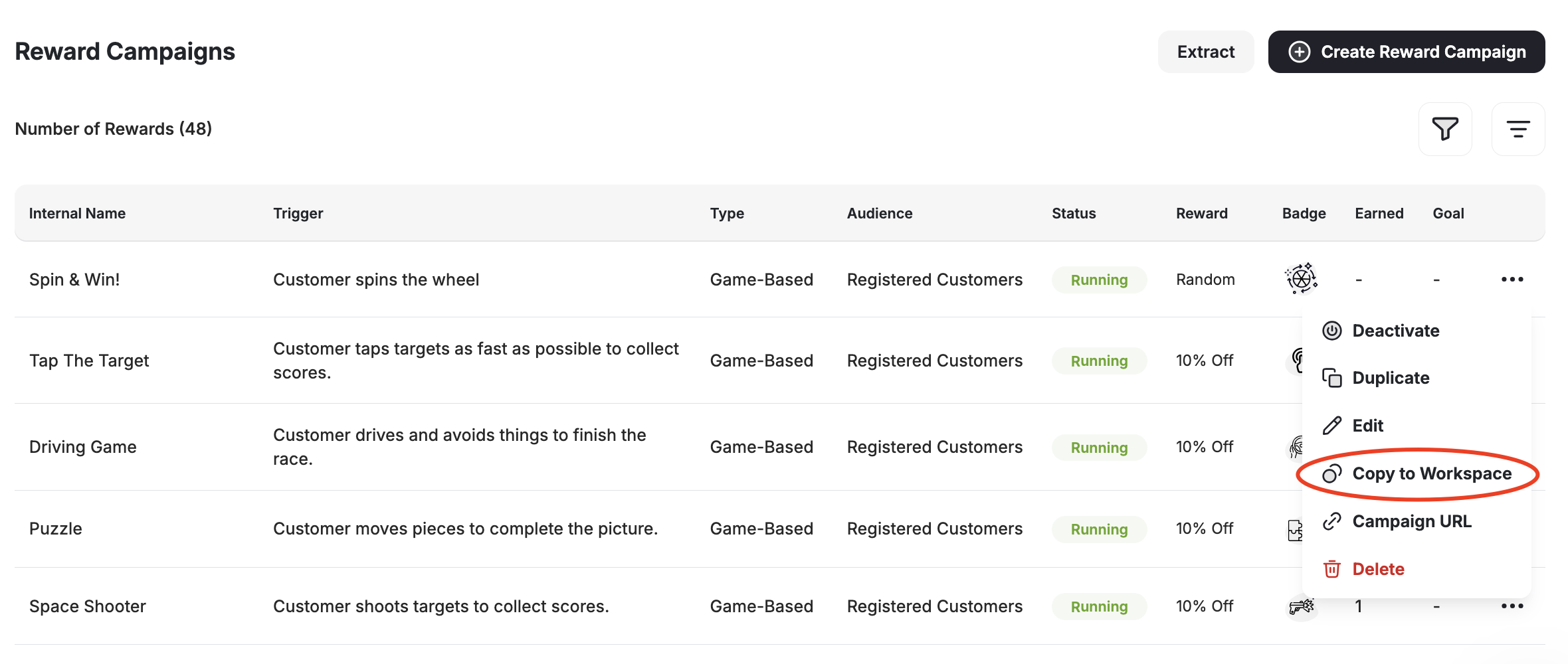 Copy campaigns across workspaces