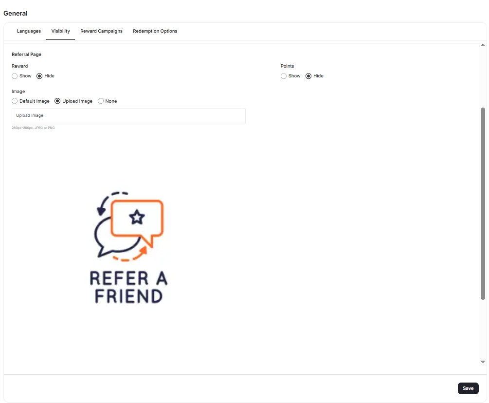 Customizable referral page image
