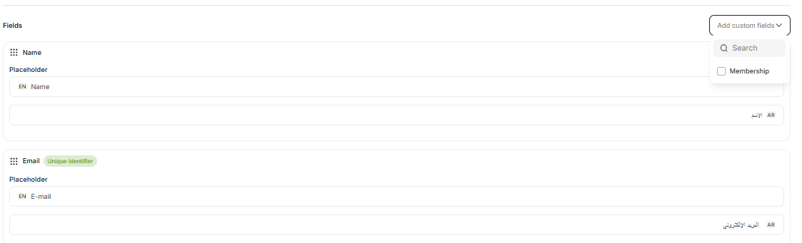 Lead form custom attributes