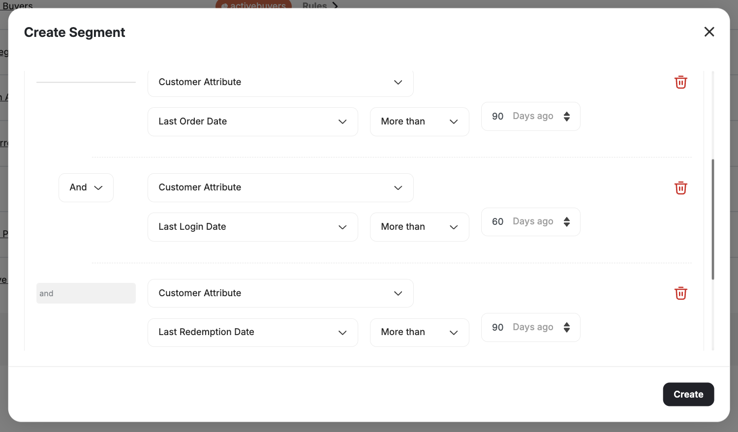 Slipping away customers segment