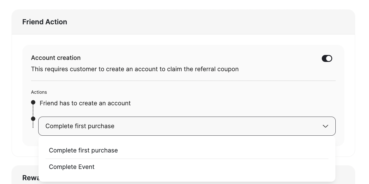 Friend's Action Configuration