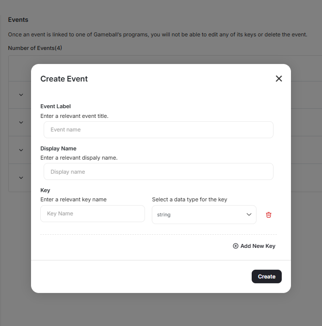 Events Configuration
